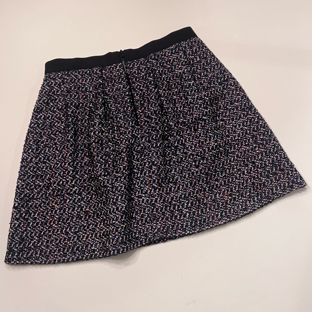 French‎ Connection Multi-Color Tweed w/ Black Contrast A-Line Mini Skirt Size 6 - Picture 11 of 13